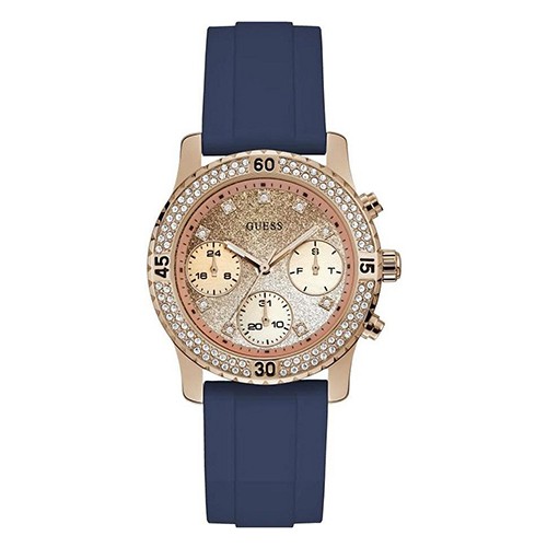 Reloj Guess de mujer Ladies Mystical analógico acero rosa y piel