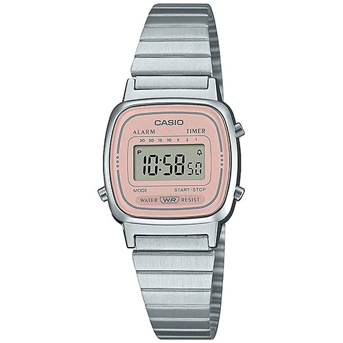 Reloj digital clásico mujer Casio LA670WA-7 plateado resistente al agua