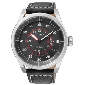 Citizen Watch Eco Drive Aviator AW1360-04E Leather Man