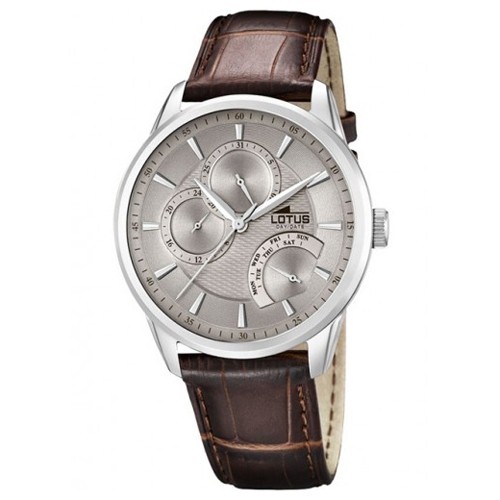 Relogio Lotus 15974-2 Multifuncion Pele Homem